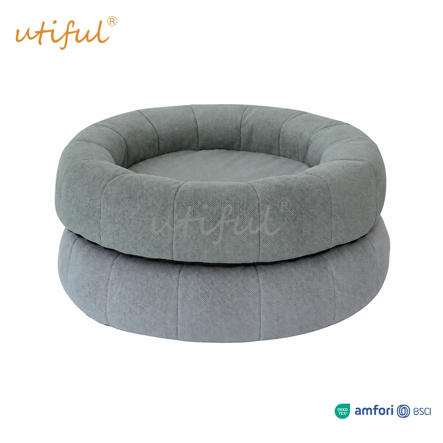 Channel-Tufted Round Pet Bed | UT11013