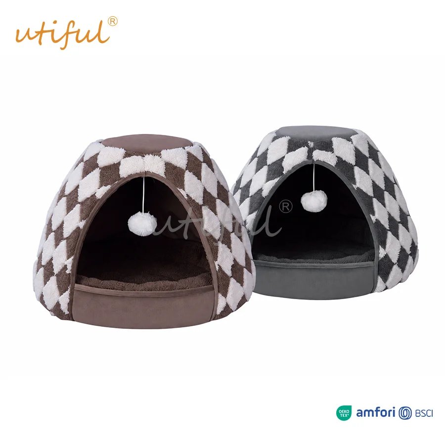 Argyle Cave Cat Bed | UT11015