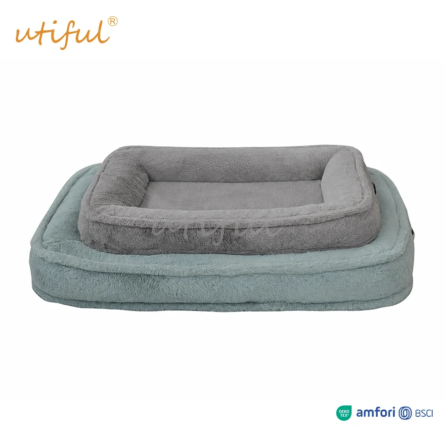 Plush Rectangle Bolster Pet Bed | UT11016