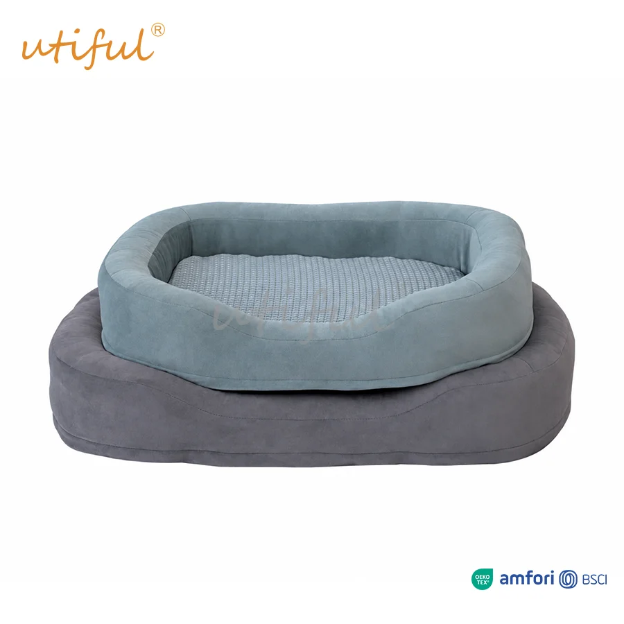 Textured Oval Bolster Dog Bed | UT11018
