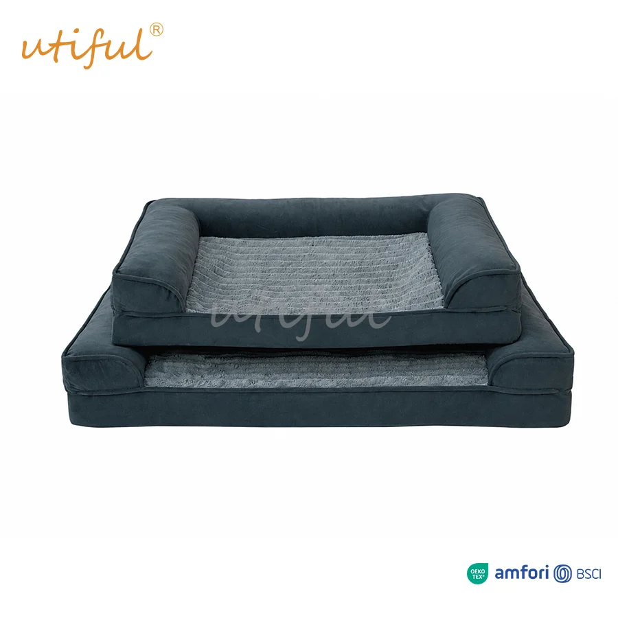 Textured Bolster Sofa Dog Bed | UT11031